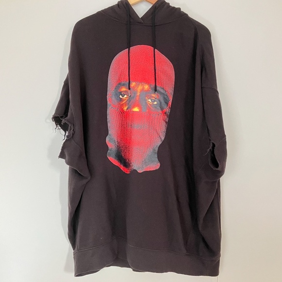 RARE! R13 Distressed Sleeveless Biggie Notorious B.I.G. Hoodie L XL - Picture 1 of 6
